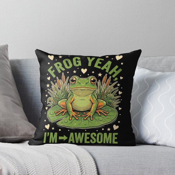 Item preview, Frog Yeah, I'm Awesome Amphibian Lover Wildlife Humor Pun designed and sold by Doodleoub.