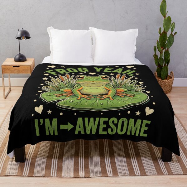 Item preview, Frog Yeah, I'm Awesome Amphibian Lover Wildlife Humor Pun designed and sold by Doodleoub.