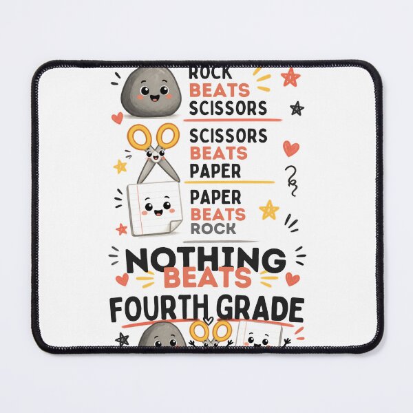 Item preview, Nothing Beats Fourth Grade Rock Paper Scissors Cute Teacher designed and sold by Worn & Witty.