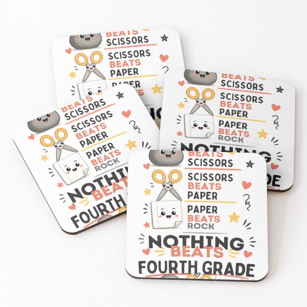 Item preview, Nothing Beats Fourth Grade Rock Paper Scissors Cute Teacher designed and sold by Worn & Witty.