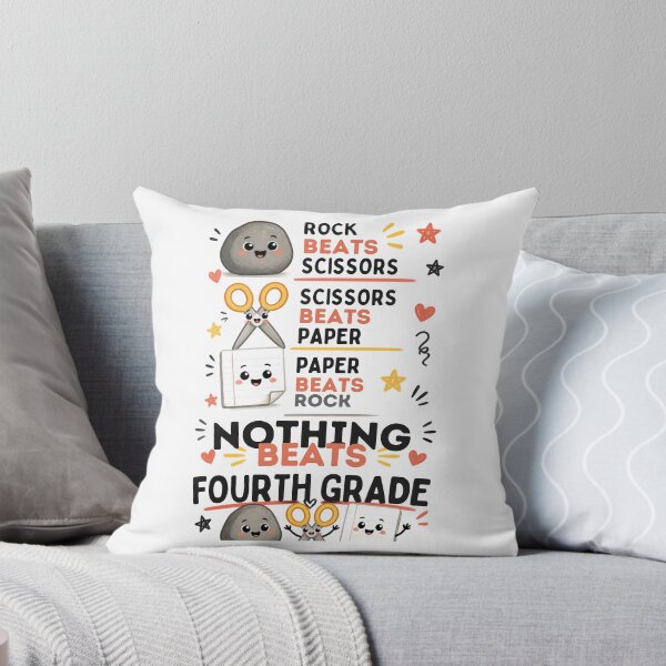 Item preview, Nothing Beats Fourth Grade Rock Paper Scissors Cute Teacher designed and sold by Worn & Witty.