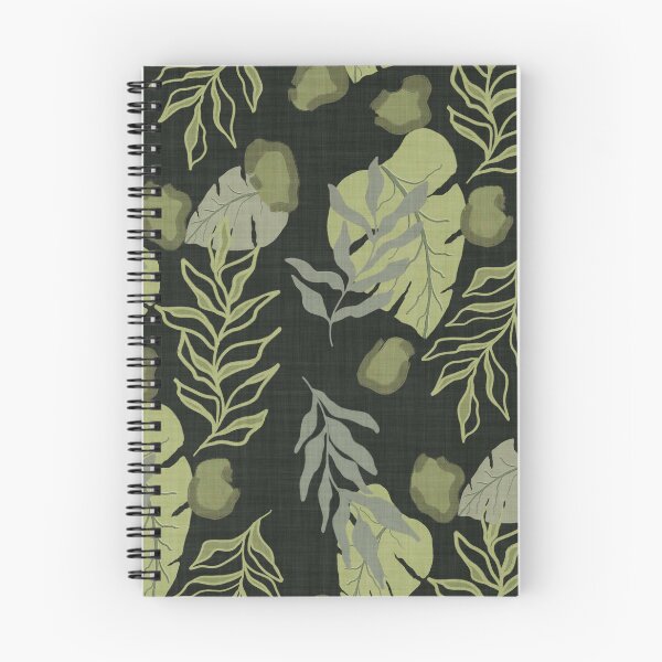 Item preview, Tropical Botanical Leaves Monstera Leaves and Leopard Spots Charcoal Green designed and sold by JasmineGDesigns.