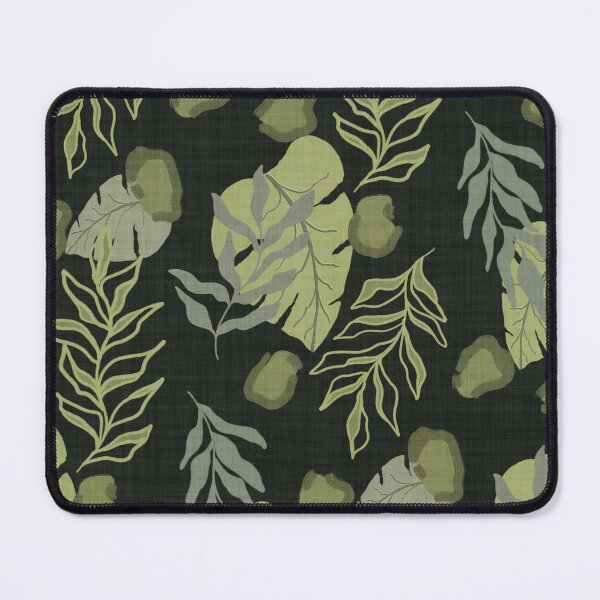 Item preview, Tropical Botanical Leaves Monstera Leaves and Leopard Spots Charcoal Green designed and sold by JasmineGDesigns.