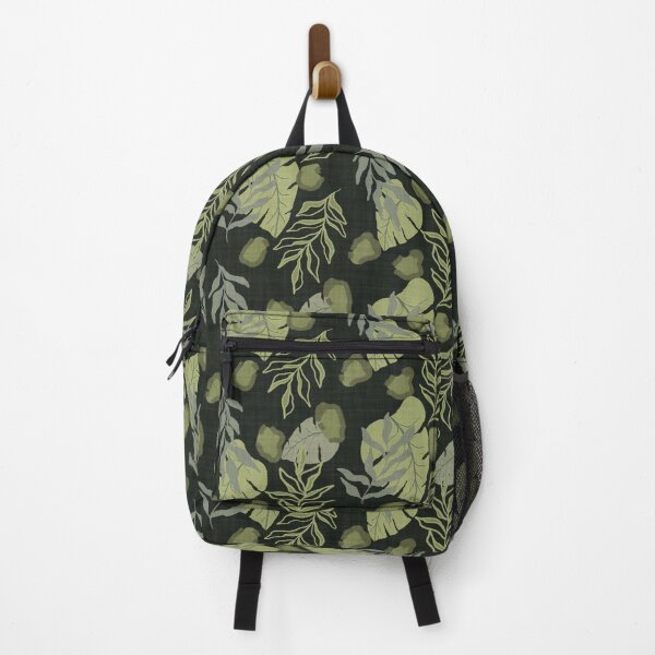 Item preview, Tropical Botanical Leaves Monstera Leaves and Leopard Spots Charcoal Green designed and sold by JasmineGDesigns.