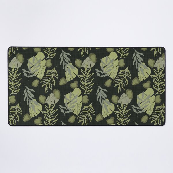 Item preview, Tropical Botanical Leaves Monstera Leaves and Leopard Spots Charcoal Green designed and sold by JasmineGDesigns.