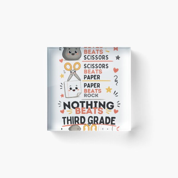 Item preview, Nothing Beats Third Grade Rock Paper Scissors Cute Teacher designed and sold by Worn & Witty.