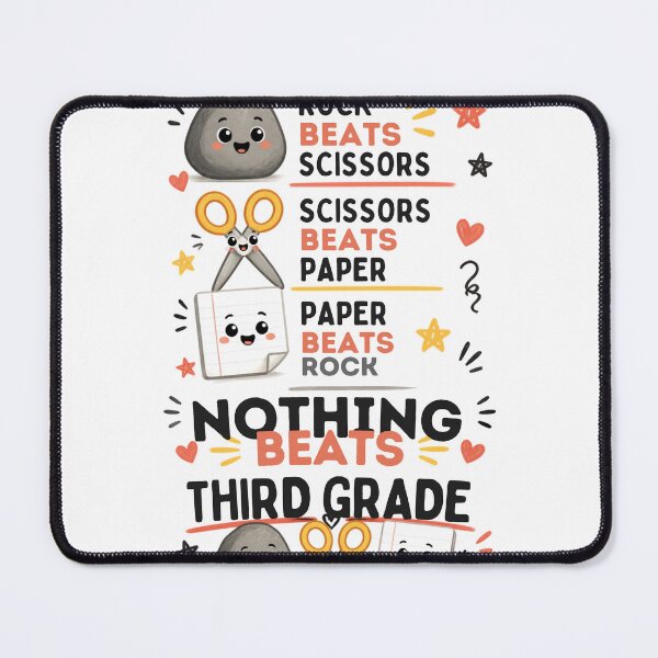 Item preview, Nothing Beats Third Grade Rock Paper Scissors Cute Teacher designed and sold by Worn & Witty.