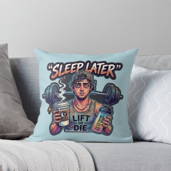 Item preview, Sleep Later Lift or Die – Funny Tired Gym Shaker Pre-Workout Graphic designed and sold by Northern Glow Art.