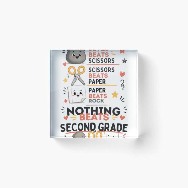 Item preview, Nothing Beats Second Grade Rock Paper Scissors Cute Teacher designed and sold by Worn & Witty.