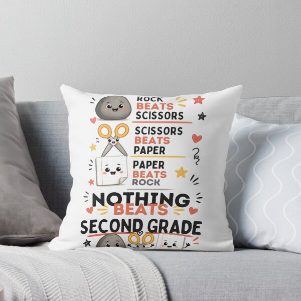Item preview, Nothing Beats Second Grade Rock Paper Scissors Cute Teacher designed and sold by Worn & Witty.