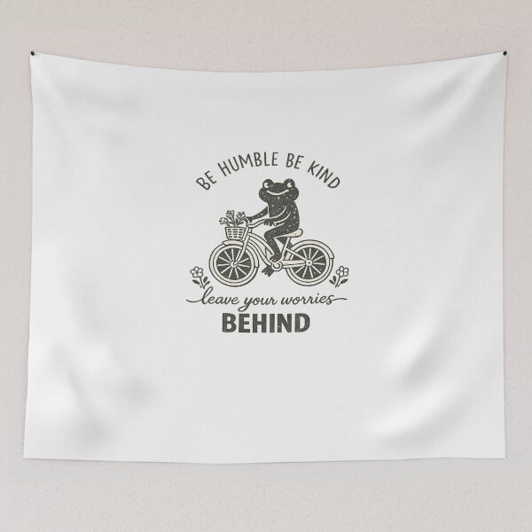 Item preview, Be Humble Be Kind Leave Your Worries Behind Cute Frog Bicycle Design designed and sold by favoprintaart.