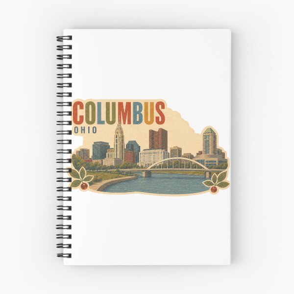 Item preview, Vintage Columbus Ohio Skyline – Retro Scioto Mile Travel Art designed and sold by Rewind Society.
