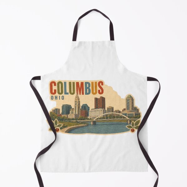 Item preview, Vintage Columbus Ohio Skyline – Retro Scioto Mile Travel Art designed and sold by Rewind Society.