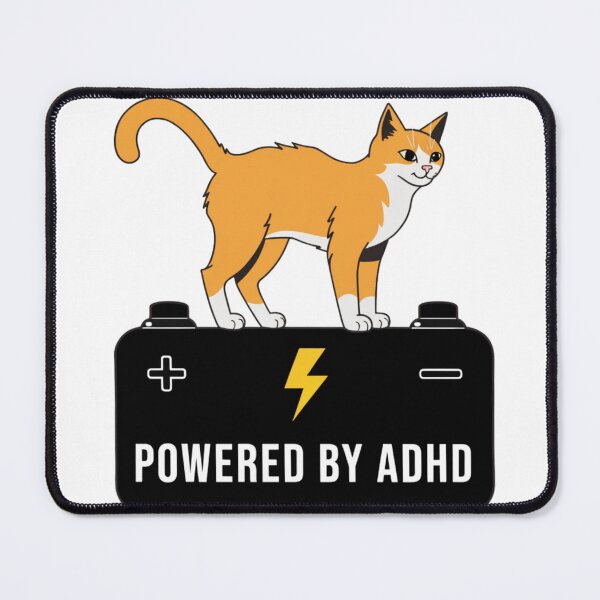 Item preview, Powered By ADHD Cat Pink – Pink Cat Personality Design designed and sold by Charonde.