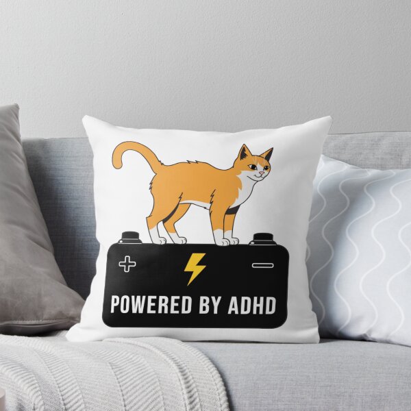 Item preview, Powered By ADHD Cat Pink – Pink Cat Personality Design designed and sold by Charonde.