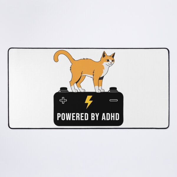 Item preview, Powered By ADHD Cat Pink – Pink Cat Personality Design designed and sold by Charonde.