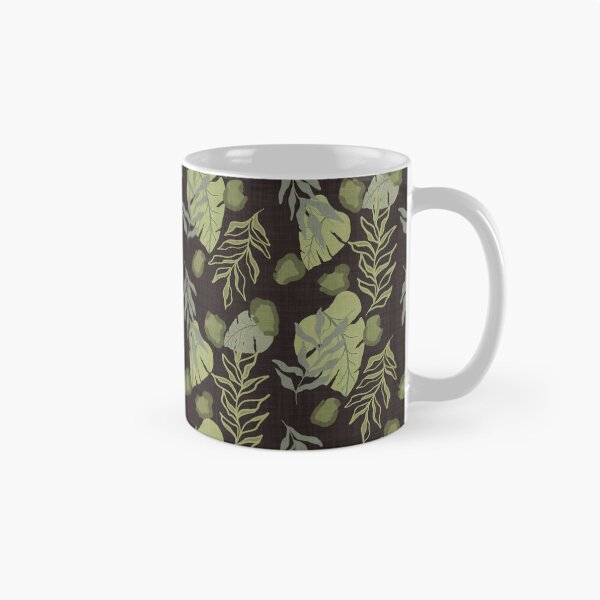 Item preview, Tropical Botanical Leaves Monstera Leaves and Leopard Spots Chocolate Brown designed and sold by JasmineGDesigns.