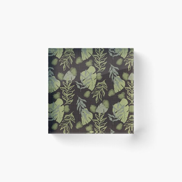 Item preview, Tropical Botanical Leaves Monstera Leaves and Leopard Spots Chocolate Brown designed and sold by JasmineGDesigns.