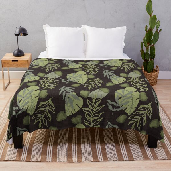 Item preview, Tropical Botanical Leaves Monstera Leaves and Leopard Spots Chocolate Brown designed and sold by JasmineGDesigns.