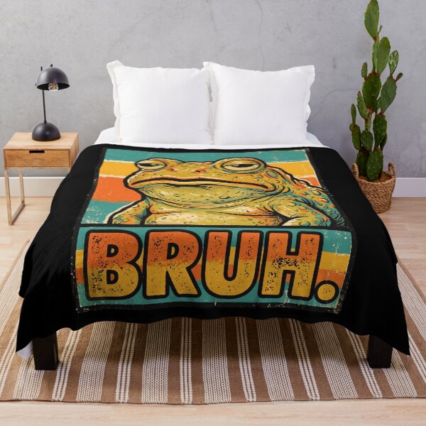 Item preview, Bruh. Funny Frog Meme Tired Slang Youth designed and sold by Doodleoub.