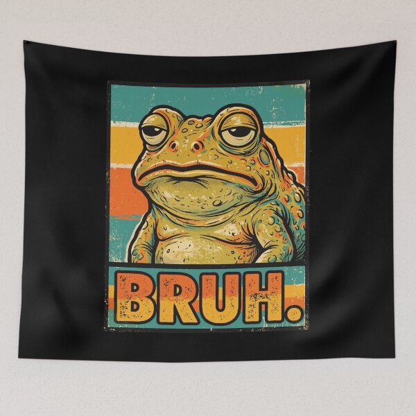 Item preview, Bruh. Funny Frog Meme Tired Slang Youth designed and sold by Doodleoub.