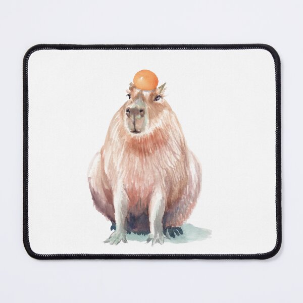 Item preview, capibara and an orange cute watercolor meme wild animal designed and sold by art-tee-ua.