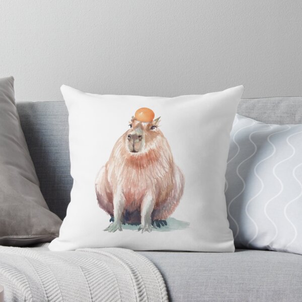 Item preview, capibara and an orange cute watercolor meme wild animal  designed and sold by art-tee-ua.