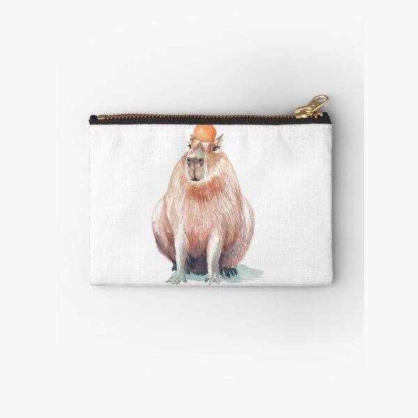 Item preview, capibara and an orange cute watercolor meme wild animal  designed and sold by art-tee-ua.