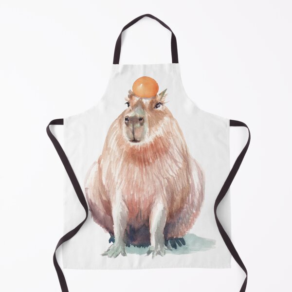 Item preview, capibara and an orange cute watercolor meme wild animal designed and sold by art-tee-ua.