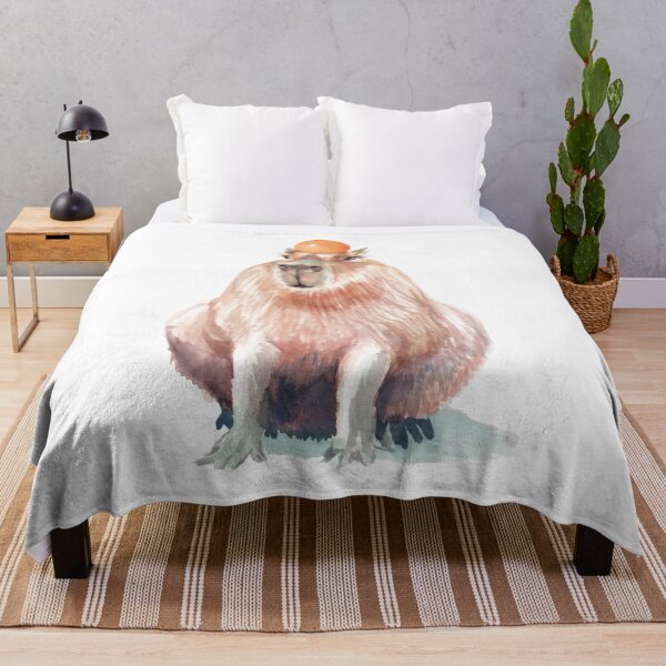 Item preview, capibara and an orange cute watercolor meme wild animal designed and sold by art-tee-ua.