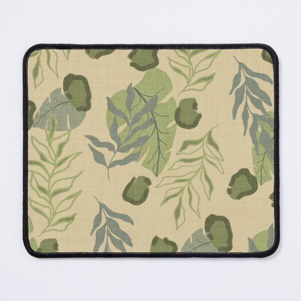 Item preview, Tropical Botanical Leaves Monstera Leaves and Leopard Spots Earthy Yellow designed and sold by JasmineGDesigns.