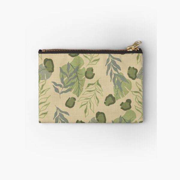 Item preview, Tropical Botanical Leaves Monstera Leaves and Leopard Spots Earthy Yellow designed and sold by JasmineGDesigns.