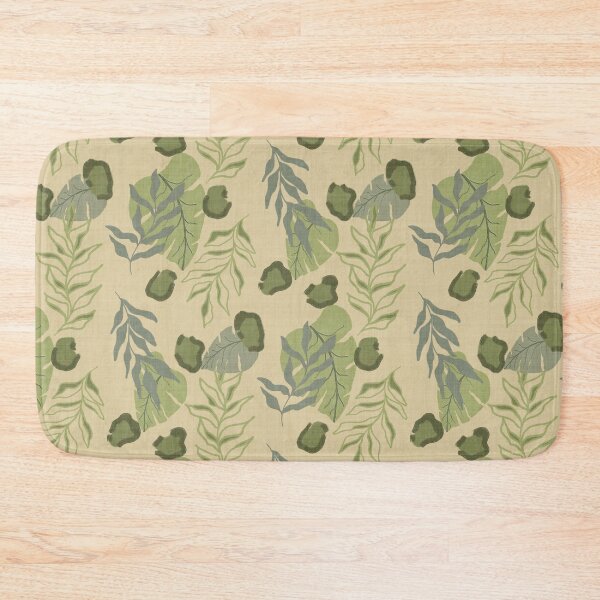 Item preview, Tropical Botanical Leaves Monstera Leaves and Leopard Spots Earthy Yellow designed and sold by JasmineGDesigns.