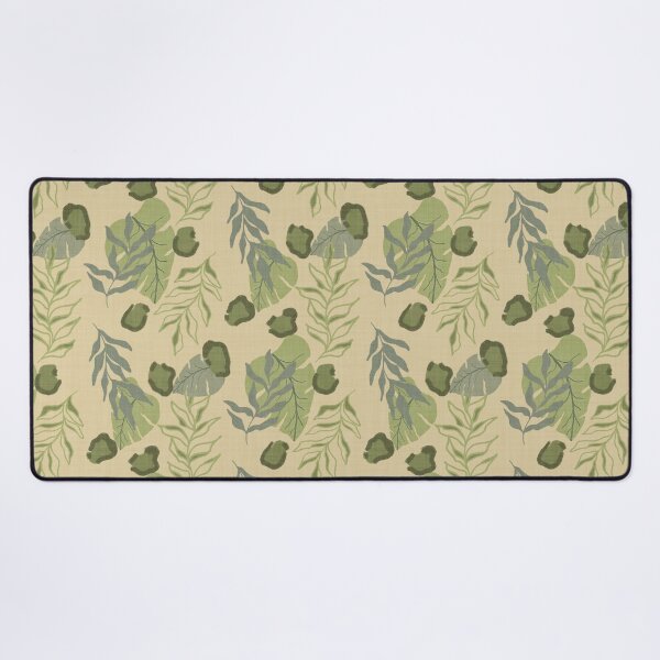 Item preview, Tropical Botanical Leaves Monstera Leaves and Leopard Spots Earthy Yellow designed and sold by JasmineGDesigns.