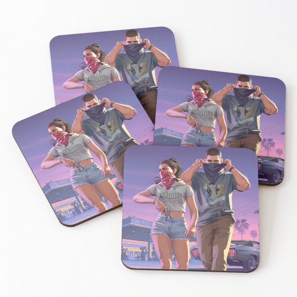 Item preview, Outlaw Couple Neon Sunset - Digital Art Urban Action Style designed and sold by Billy Morfo™.