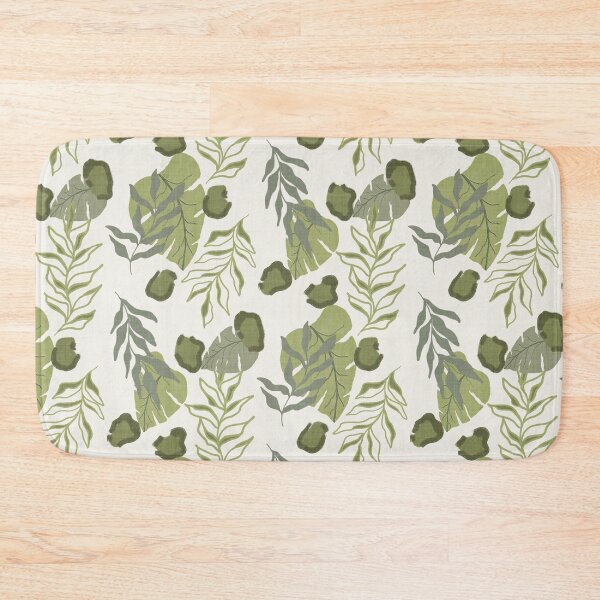 Item preview, Tropical Botanical Leaves Monstera Leaves and Leopard Spots Off White designed and sold by JasmineGDesigns.