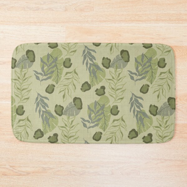 Item preview, Tropical Botanical Leaves Monstera Leaves and Leopard Spots Sage Green designed and sold by JasmineGDesigns.