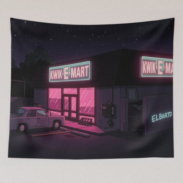 Item preview, Kwik E Mart At Night designed and sold by Pop-And-Pixels.