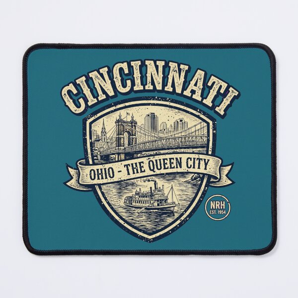 Item preview, Cincinnati Ohio The Queen City retro plaque designed and sold by Normandy Road Heritage.