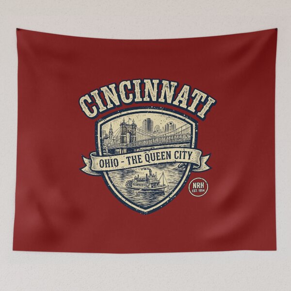 Item preview, Cincinnati Ohio The Queen City retro plaque designed and sold by Normandy Road Heritage.