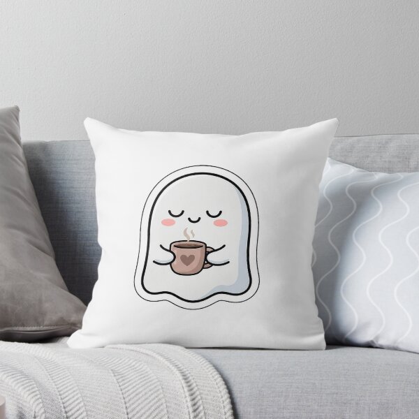 Item preview, Spooked Out and Caffeinated - Cute Ghost with Coffee Mug Sticker designed and sold by SimpleP.