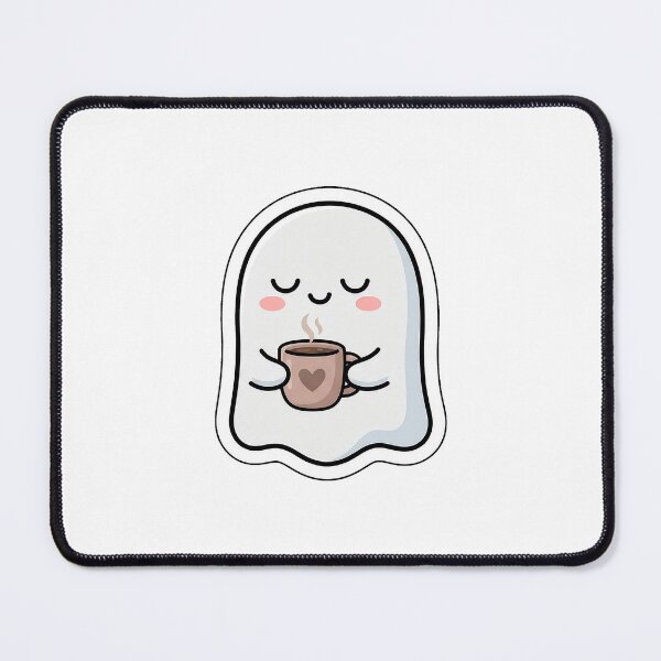 Item preview, Spooked Out and Caffeinated - Cute Ghost with Coffee Mug Sticker designed and sold by SimpleP.