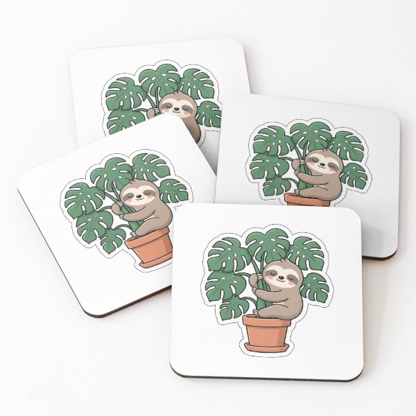 Item preview, Slow Growth Plant Parent - Cute Sloth Hugging Potted Plant Sticker designed and sold by SimpleP.