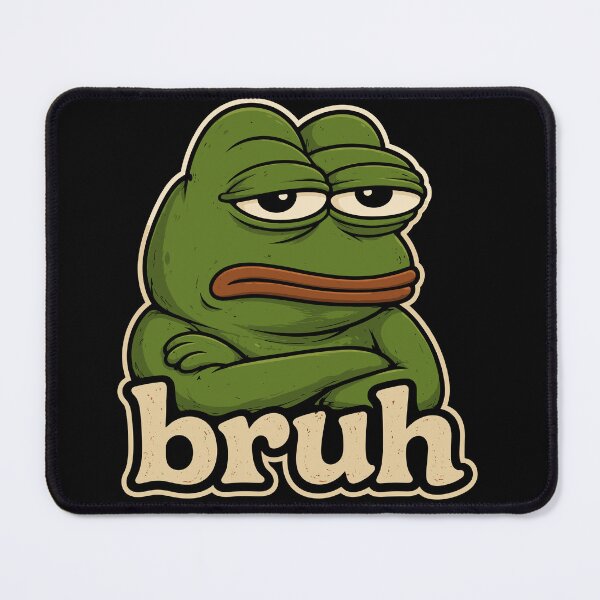 Item preview, Bruh Disappointed Pepe The Frog Meme Internet Slang designed and sold by Doodleoub.