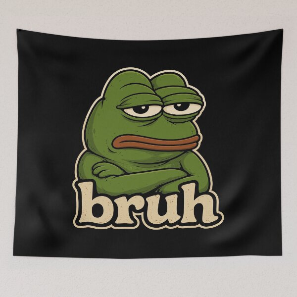 Item preview, Bruh Disappointed Pepe The Frog Meme Internet Slang designed and sold by Doodleoub.