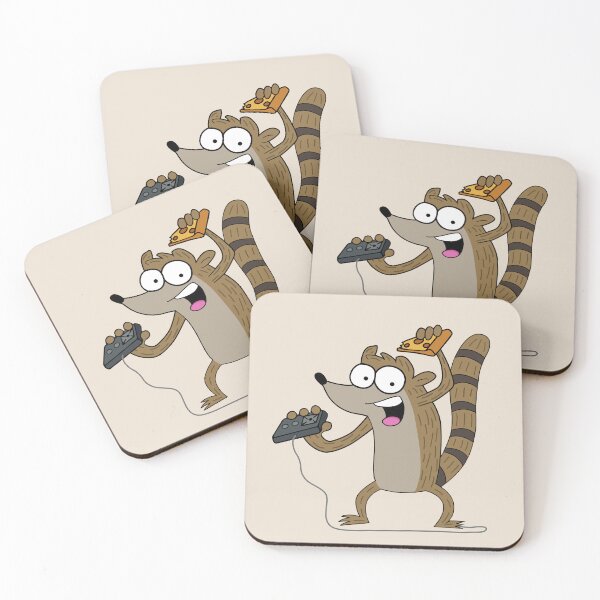 Item preview, Rigby  & Pizza & Video Game designed and sold by Karamram Studio.