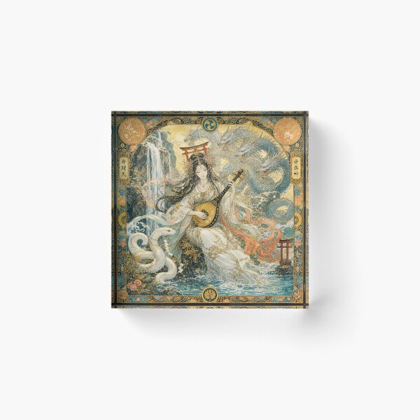 Artikelvorschau, Benzaiten, Göttin der wundervollen Klänge | Wandbild der Kami-Göttin entworfen und verkauft von Stoneflower-Art.