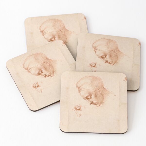 Item preview, Red Chalk Head Study Bowed Face designed and sold by artofuniverse.
