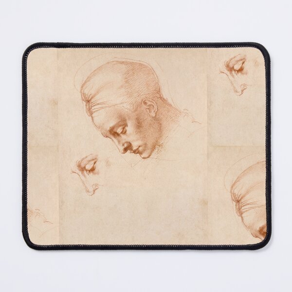 Item preview, Red Chalk Head Study Bowed Face designed and sold by artofuniverse.
