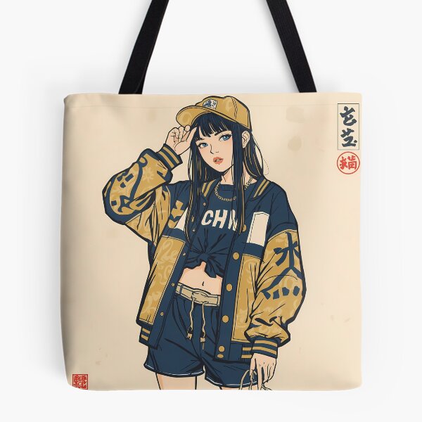 Item preview, Modern Japanese Streetwear Girl Ukiyo-e Art designed and sold by ZenStyleStudio.